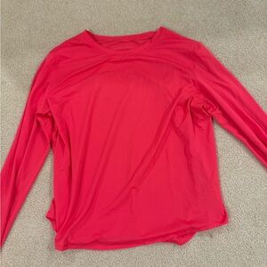 Lululemon Athletica pink high-neck run and train Long Sleeve Tee